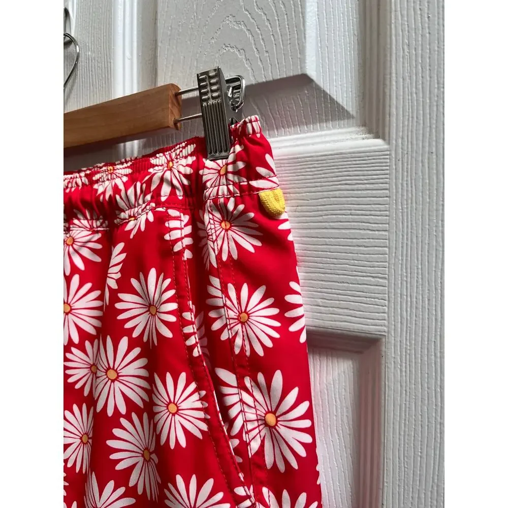J. Crew Men’s Flex Daisy Print Drawstring Swim Trunk Small 6 Inch Inseam